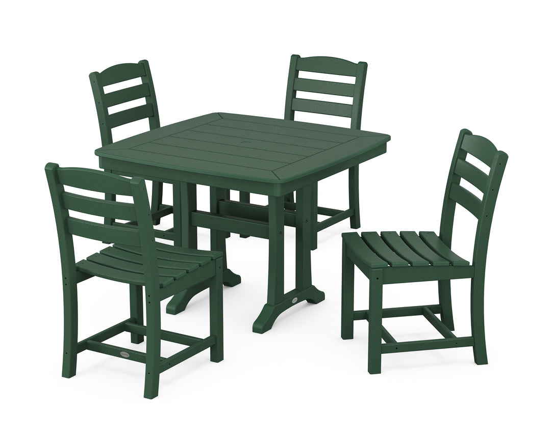 POLYWOOD® La Casa Café Side Chair 5-Piece Dining Set with Trestle Legs