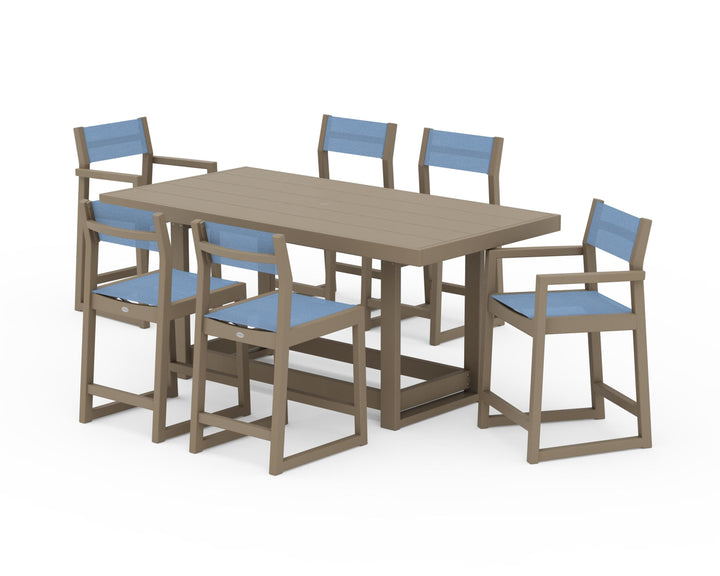 POLYWOOD® EDGE Sling 7-Piece Counter Table Set