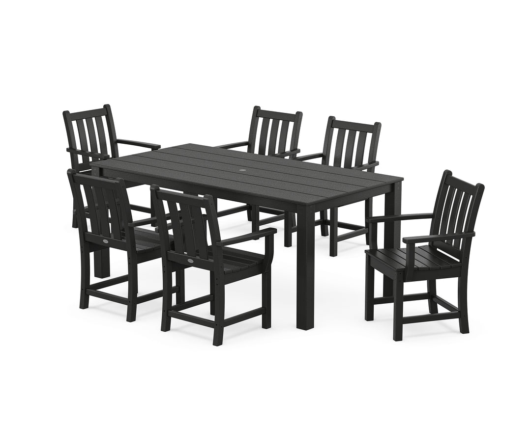 POLYWOOD® Traditional Garden Arm Chair 7-Piece Parsons Dining Set