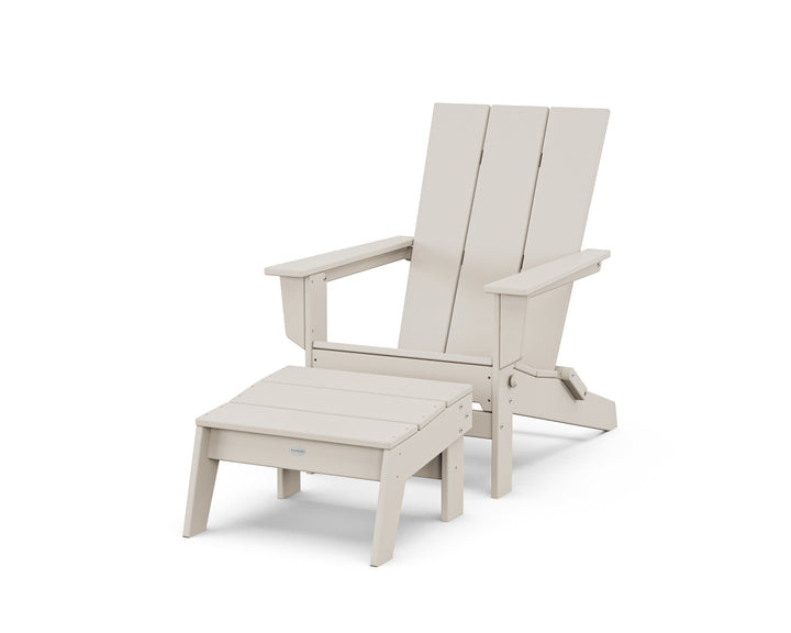 POLYWOOD® Modern Studio Folding Adirondack Chair with Ottoman