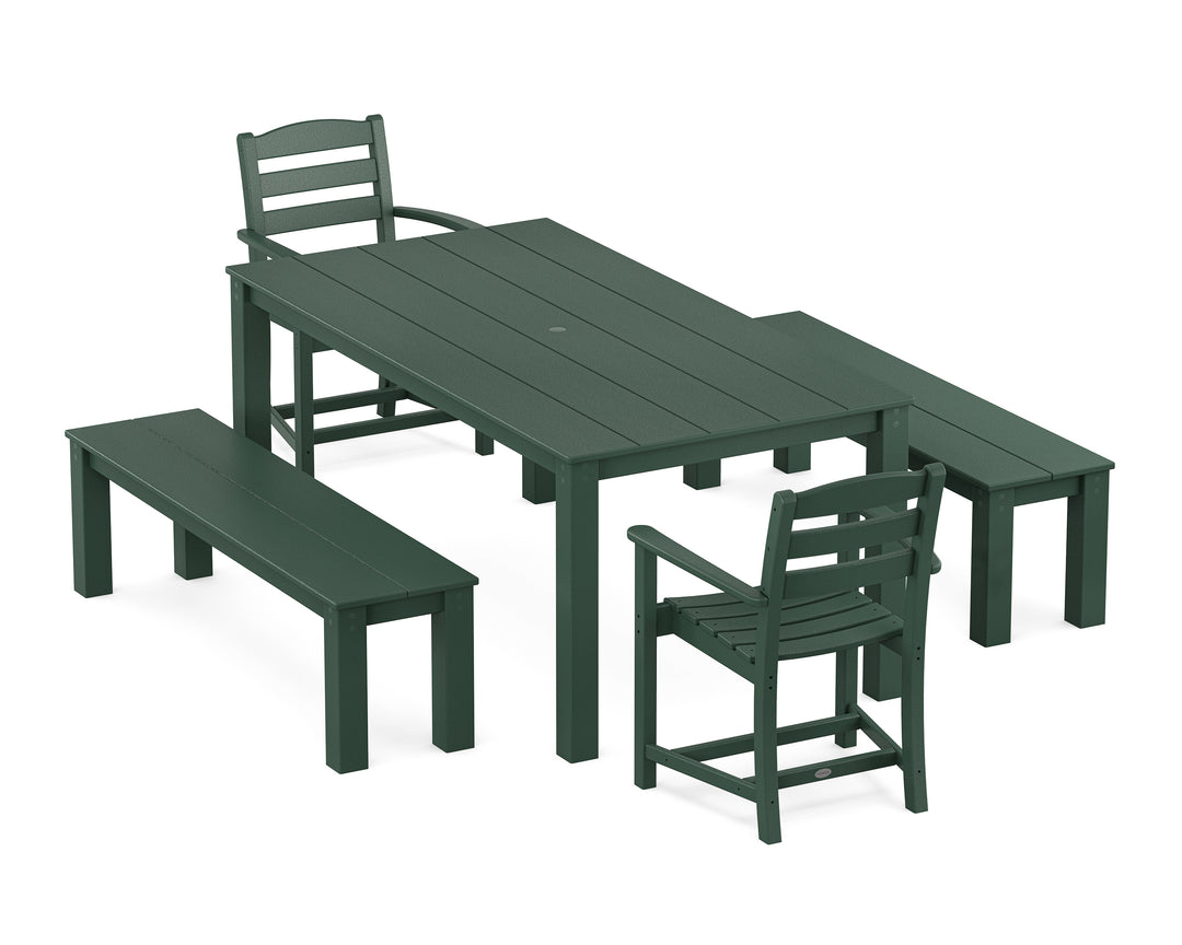 POLYWOOD® La Casa Cafe' 5-Piece Parsons Dining Set with Benches
