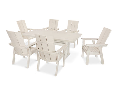 Modern Curveback Adirondack 7-Piece Farmhouse Dining Set with Trestle Legs