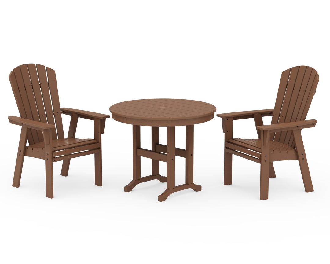 POLYWOOD® Nautical Adirondack 3-Piece Round Dining Set