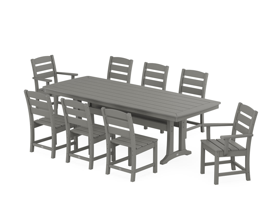 POLYWOOD® Lakeside 9-Piece Dining Set with Trestle Legs
