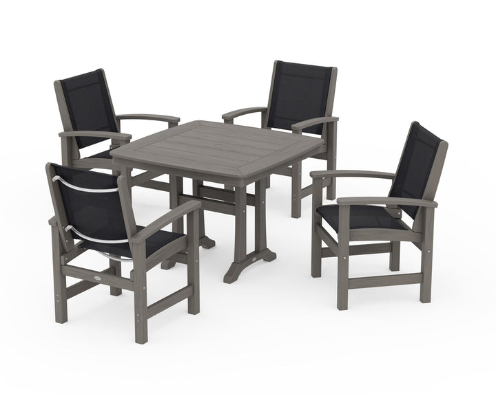 POLYWOOD® Coastal 5-Piece Dining Set with Trestle Legs