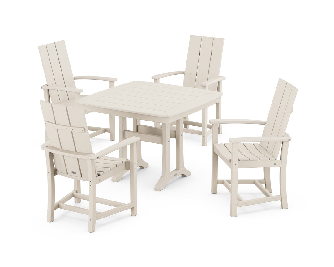 POLYWOOD® Modern Adirondack 5-Piece Dining Set with Trestle Legs