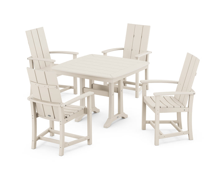 POLYWOOD® Modern Adirondack 5-Piece Dining Set with Trestle Legs