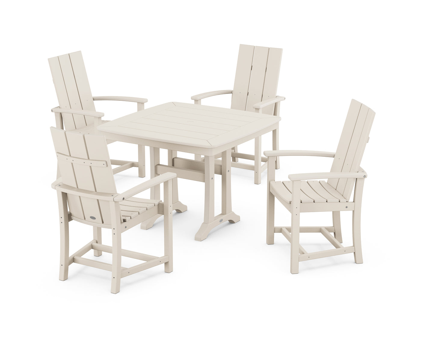 Modern Adirondack 5-Piece Dining Set with Trestle Legs