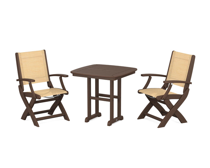 POLYWOOD® Coastal Folding Chair 3-Piece Dining Set