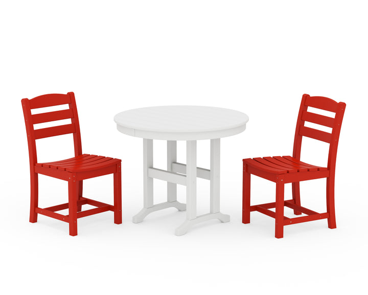 POLYWOOD® La Casa Café Side Chair 3-Piece Round Dining Set