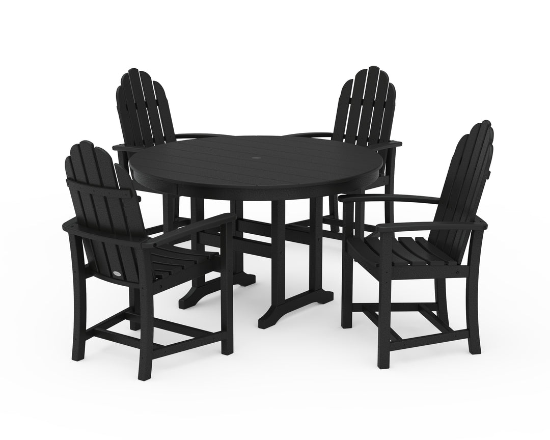 POLYWOOD® Classic Adirondack 5-Piece Round Farmhouse Dining Set
