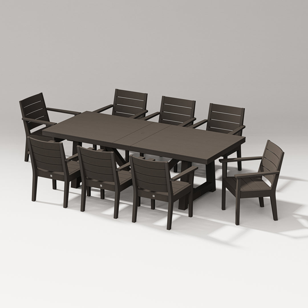 PW Designer Series Latitude 9-Piece A-Frame Table Dining Set