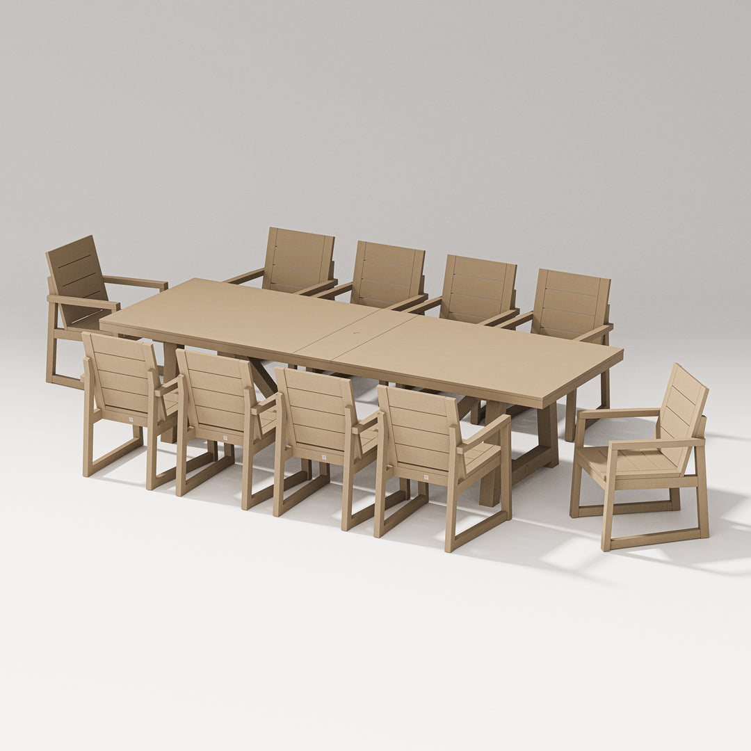 PW Designer Series Elevate 11-Piece A-Frame Table Dining Set