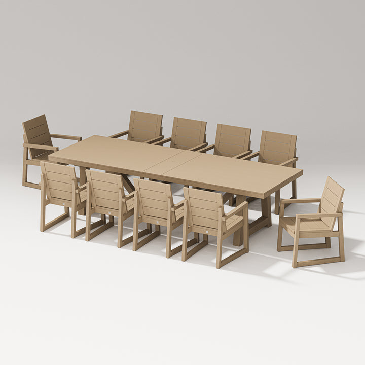 PW Designer Series Elevate 11-Piece A-Frame Table Dining Set