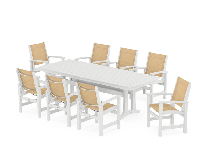 POLYWOOD® Coastal 9-Piece Dining Set with Trestle Legs