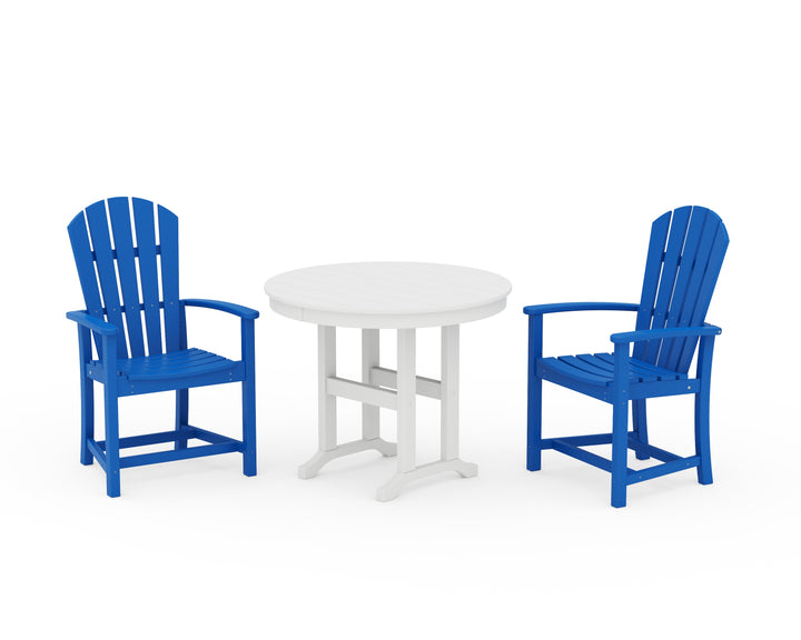 POLYWOOD® Palm Coast 3-Piece Round Farmhouse Dining Set