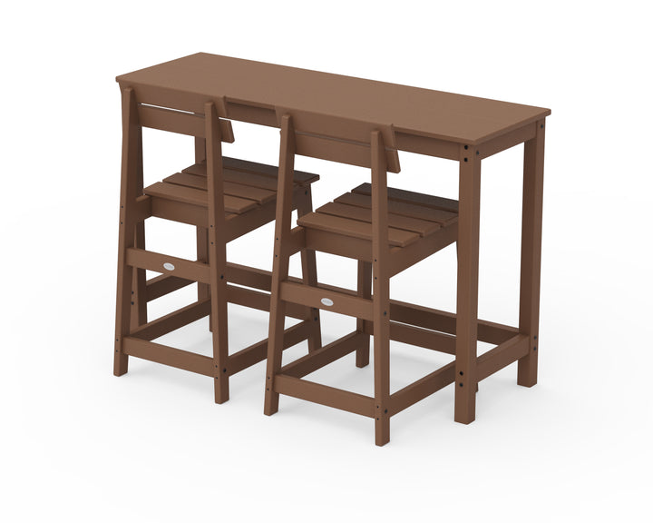 POLYWOOD® Modern Studio Plaza Counter Chair 3-Piece Balcony Set