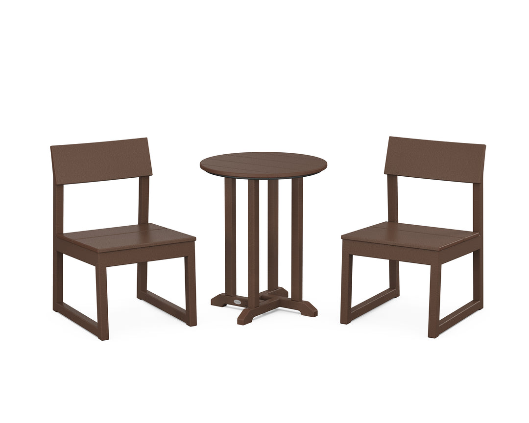 POLYWOOD® EDGE Side Chair 3-Piece Round Bistro Dining Set