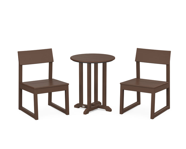 POLYWOOD® EDGE Side Chair 3-Piece Round Bistro Dining Set
