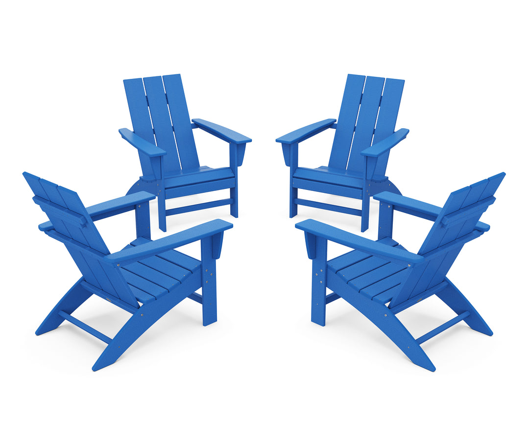 POLYWOOD® 4-Piece Modern Adirondack Chair Conversation Set