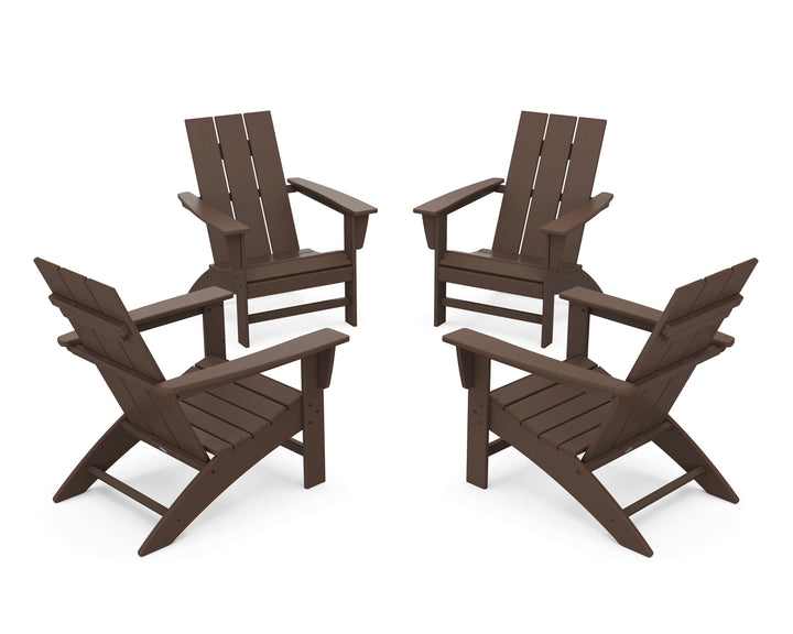 POLYWOOD® 4-Piece Modern Adirondack Chair Conversation Set