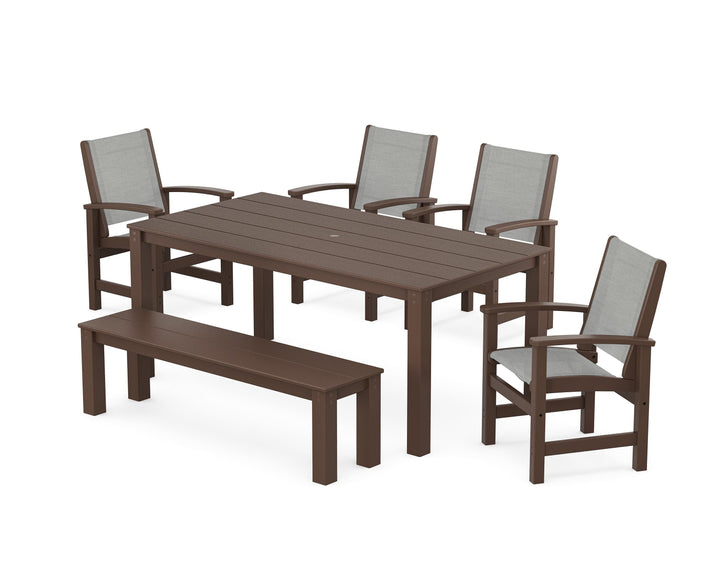 POLYWOOD® Coastal 6-Piece Parsons Dining Set with Bench