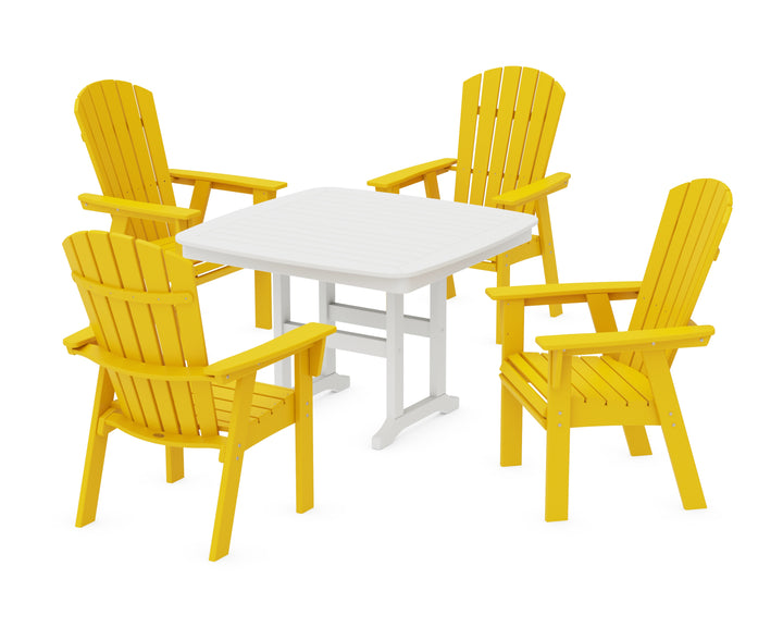 POLYWOOD® Nautical Curveback Adirondack 5-Piece Dining Set