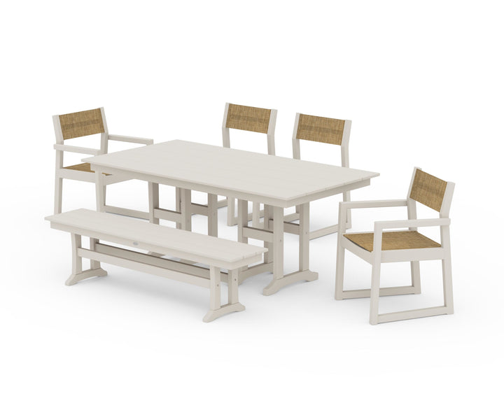 POLYWOOD® EDGE Sling 6-Piece Farmhouse Dining Set