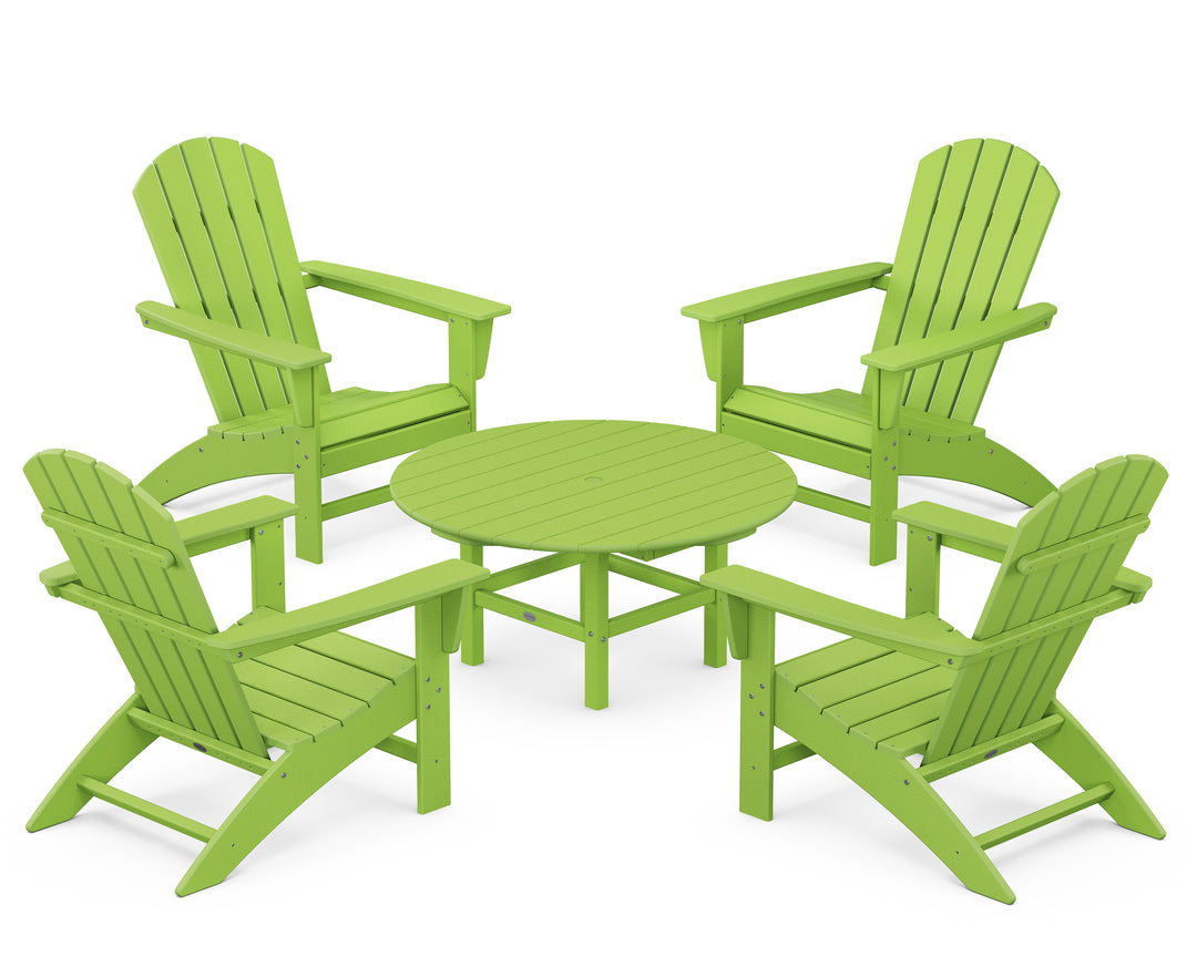 POLYWOOD® Nautical 5-Piece Adirondack Chair Conversation Set