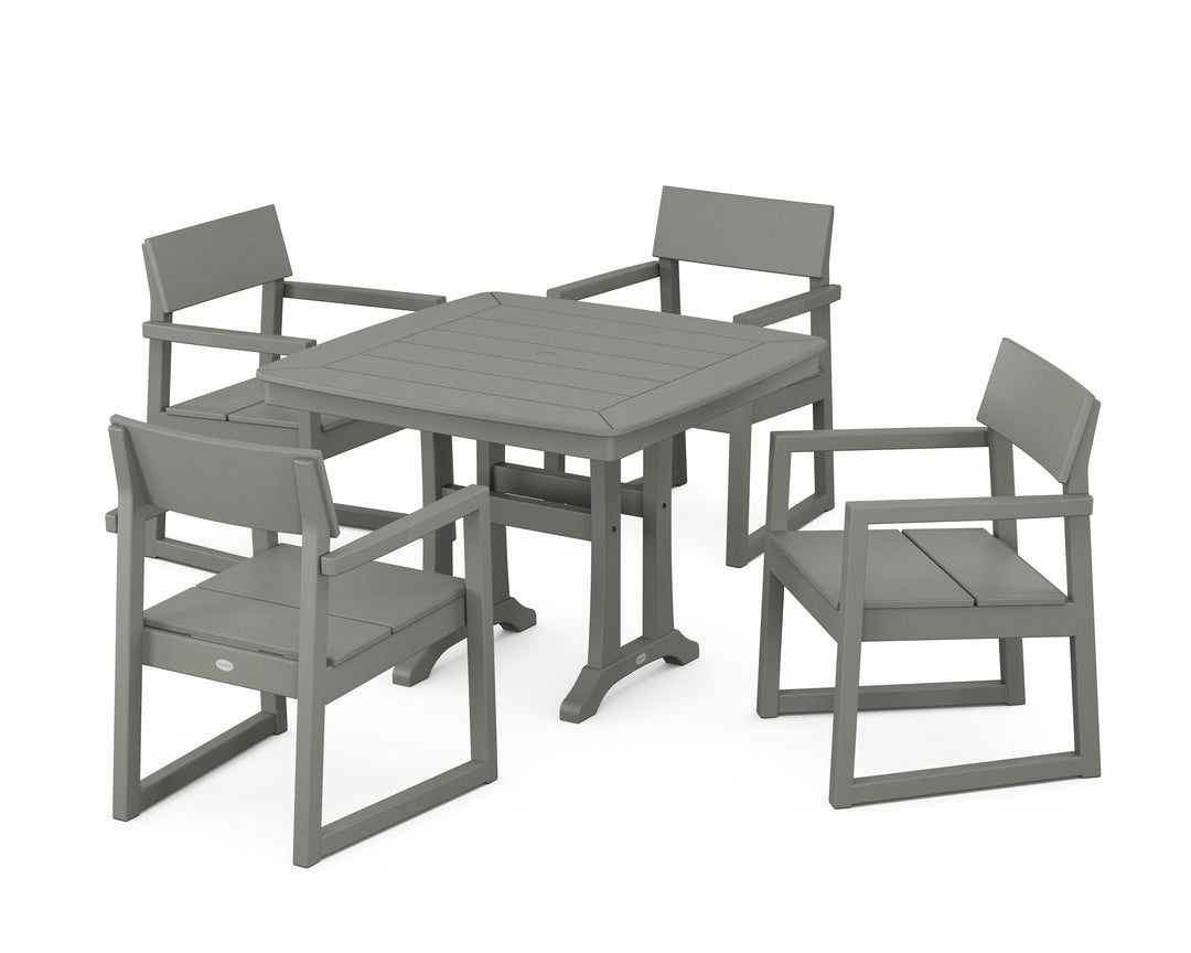 POLYWOOD® EDGE 5-Piece Dining Set with Trestle Legs