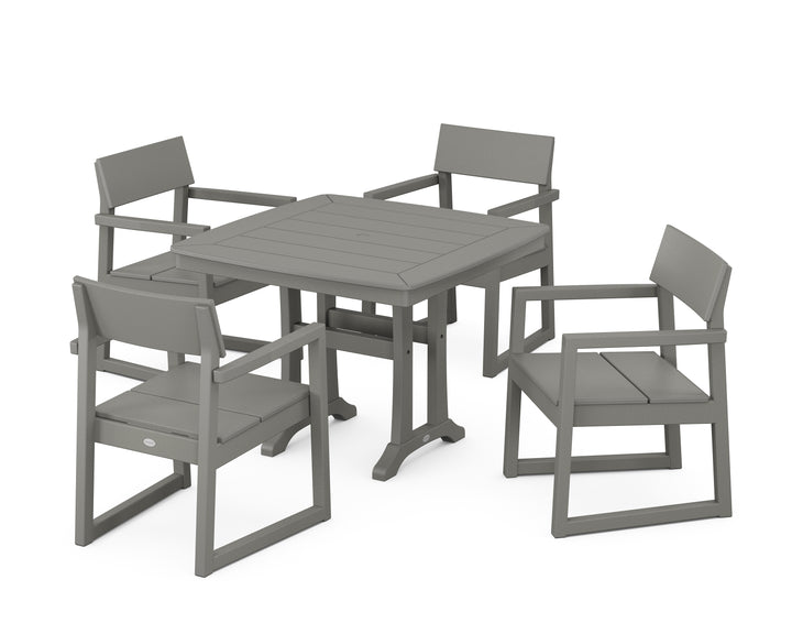 POLYWOOD® EDGE 5-Piece Dining Set with Trestle Legs