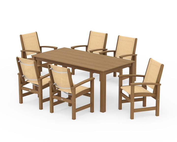 POLYWOOD® Coastal 7-Piece Parsons Dining Set