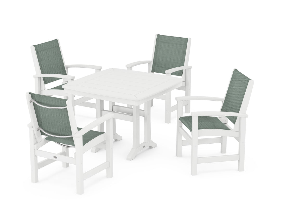 POLYWOOD® Coastal 5-Piece Dining Set with Trestle Legs