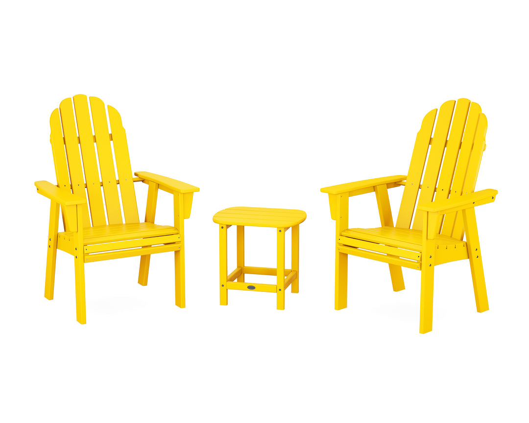 POLYWOOD® Vineyard 3-Piece Curveback Upright Adirondack Chair Set