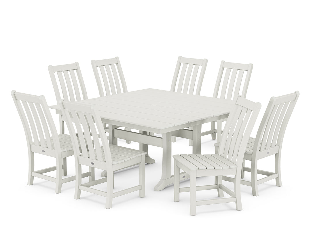 POLYWOOD® Vineyard 9-Piece Farmhouse Trestle Dining Set