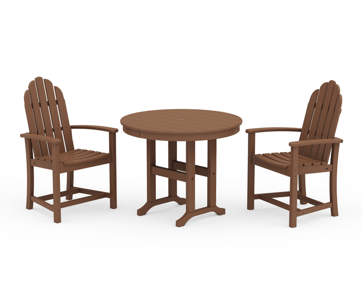 POLYWOOD® Classic Adirondack 3-Piece Round Dining Set