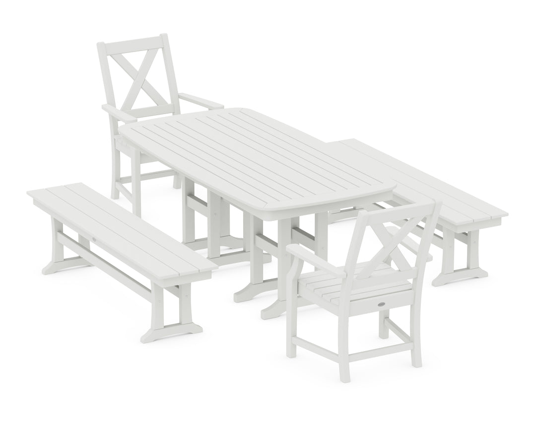 POLYWOOD® Braxton 5-Piece Dining Set with Benches