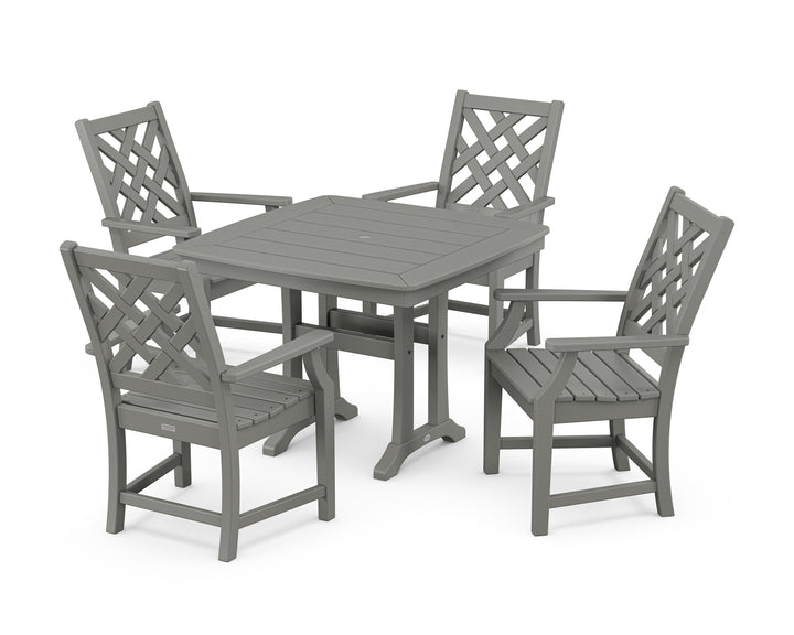 Country Living Wovendale 5-Piece Dining Set with Trestle Legs
