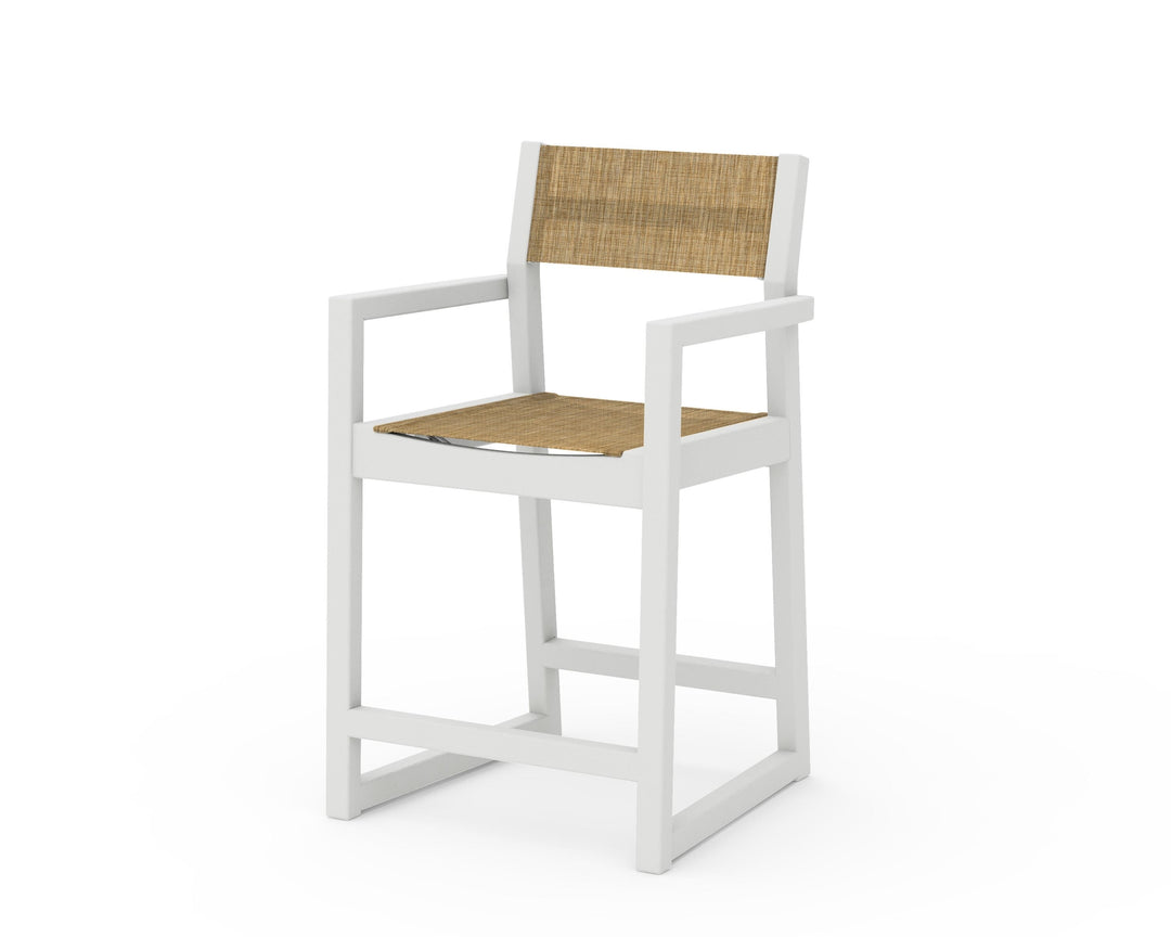 POLYWOOD® EDGE Sling Counter Arm Chair