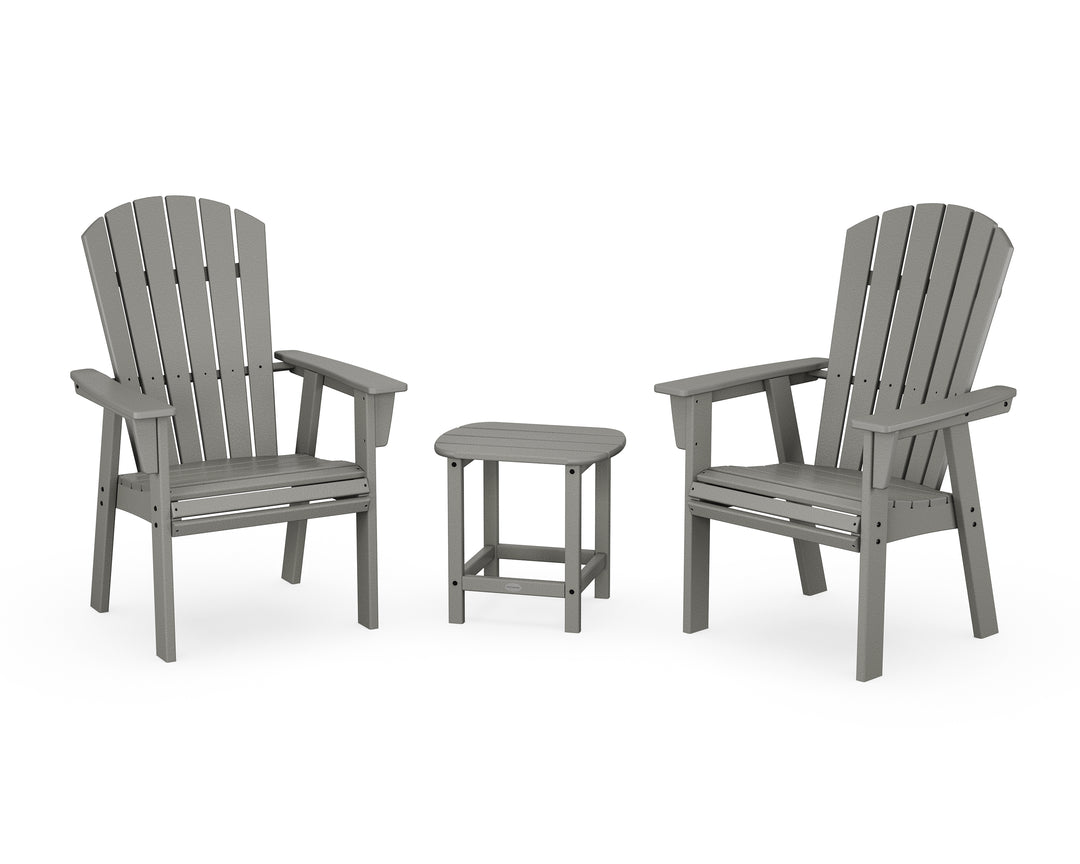 POLYWOOD® Nautical 3-Piece Curveback Upright Adirondack Chair Set