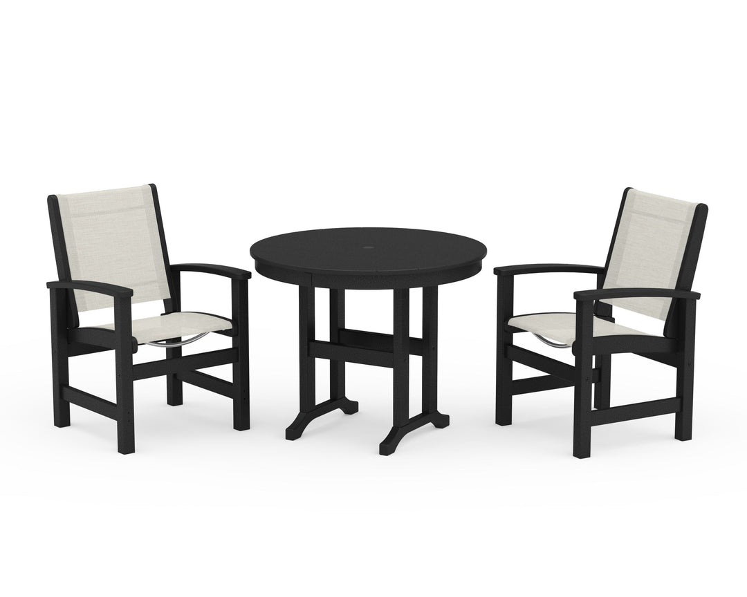 POLYWOOD® Coastal 3-Piece Round Dining Set