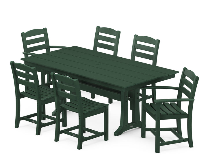 POLYWOOD® La Casa Café 7-Piece Farmhouse Dining Set with Trestle Legs