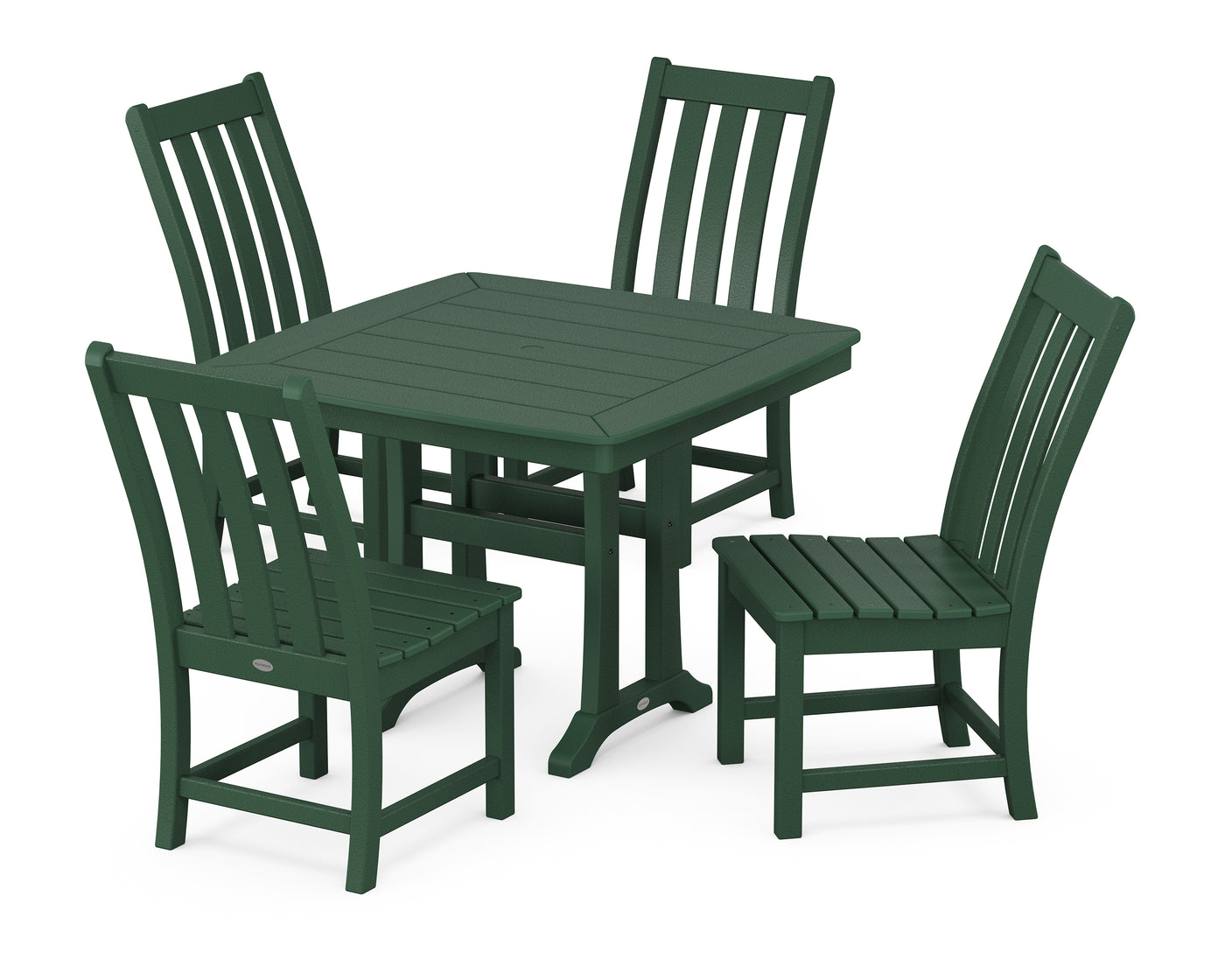 Vineyard Side Chair 5-Piece Dining Set with Trestle Legs