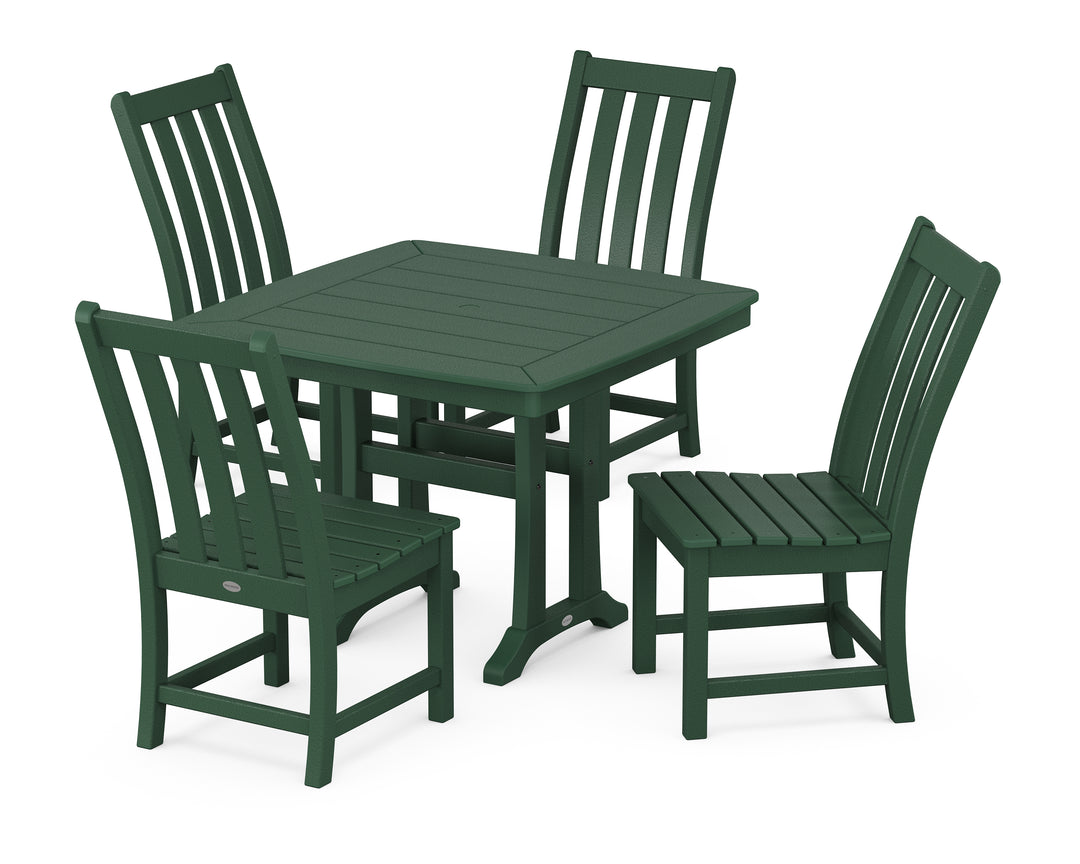 POLYWOOD® Vineyard Side Chair 5-Piece Dining Set with Trestle Legs