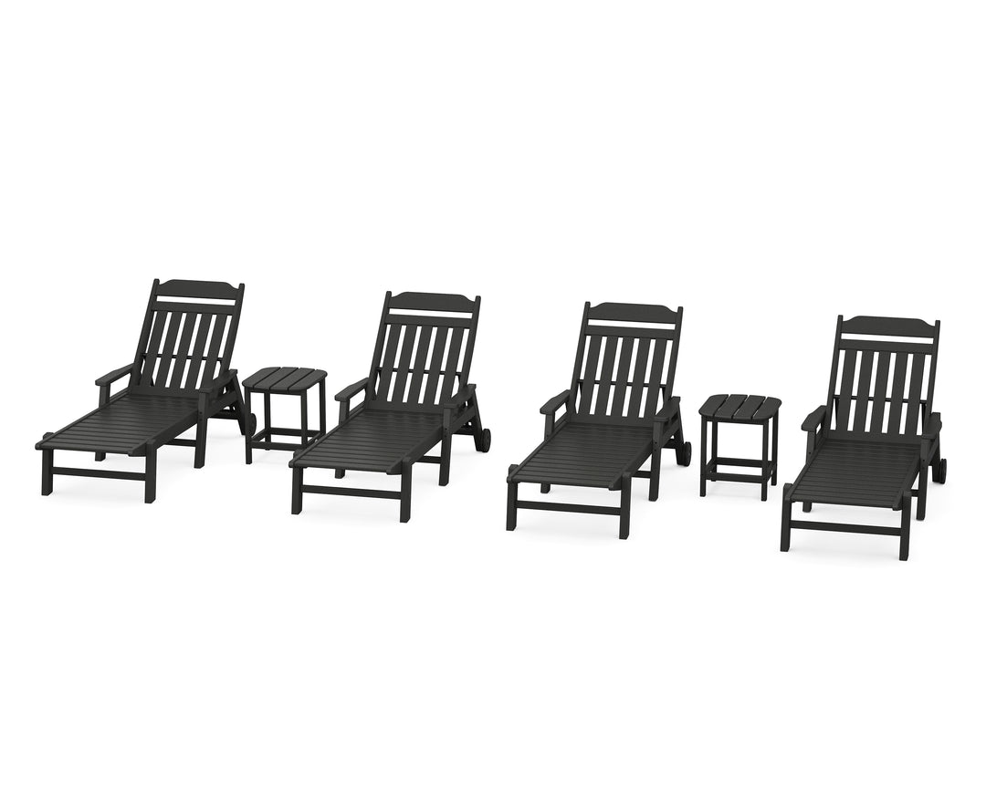 Country Living Cottage 6-Piece Chaise Set with Arms and Wheels