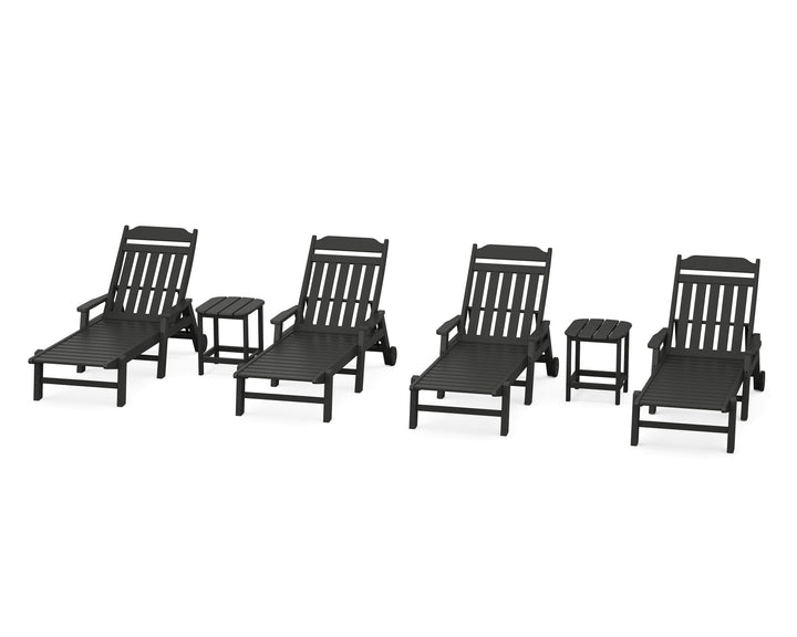 Country Living Cottage 6-Piece Chaise Set with Arms and Wheels