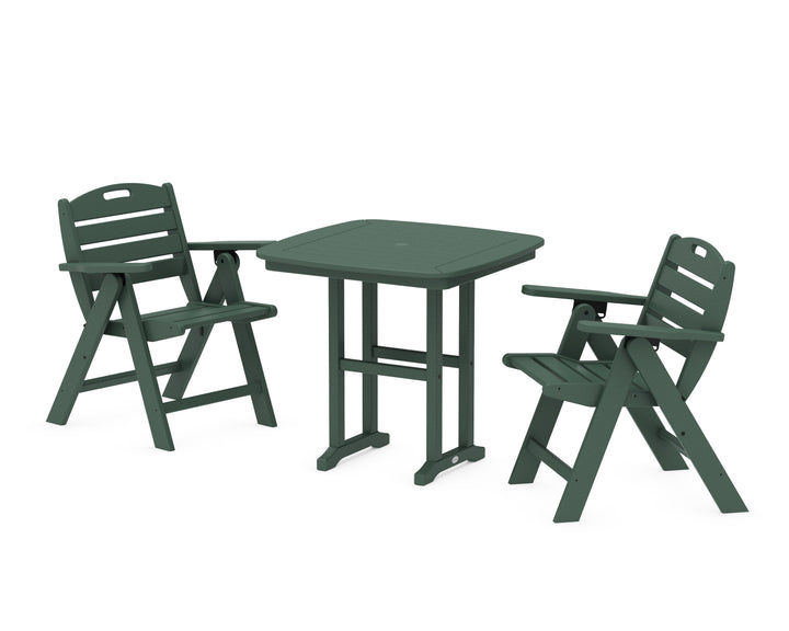 POLYWOOD® Nautical Folding Lowback Chair 3-Piece Dining Set