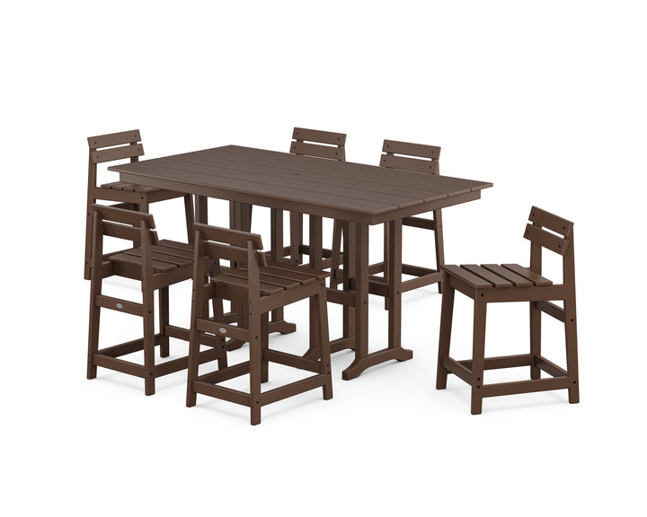 POLYWOOD® Modern Studio Plaza Lowback Counter Chair 7-Piece Set