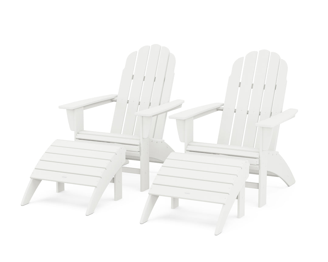 POLYWOOD® Vineyard Curveback Adirondack Chair 4-Piece Set with Ottomans