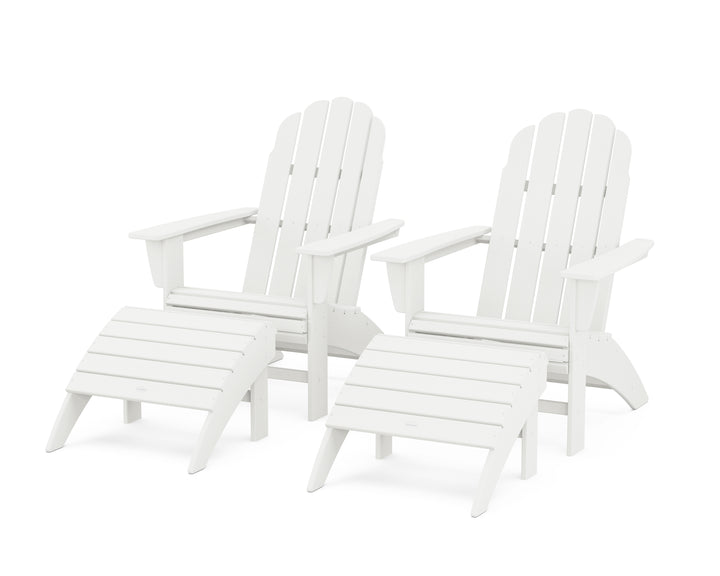 POLYWOOD® Vineyard Curveback Adirondack Chair 4-Piece Set with Ottomans